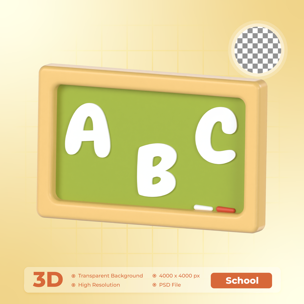 Chalkboard 3D Render icon School Pack psd