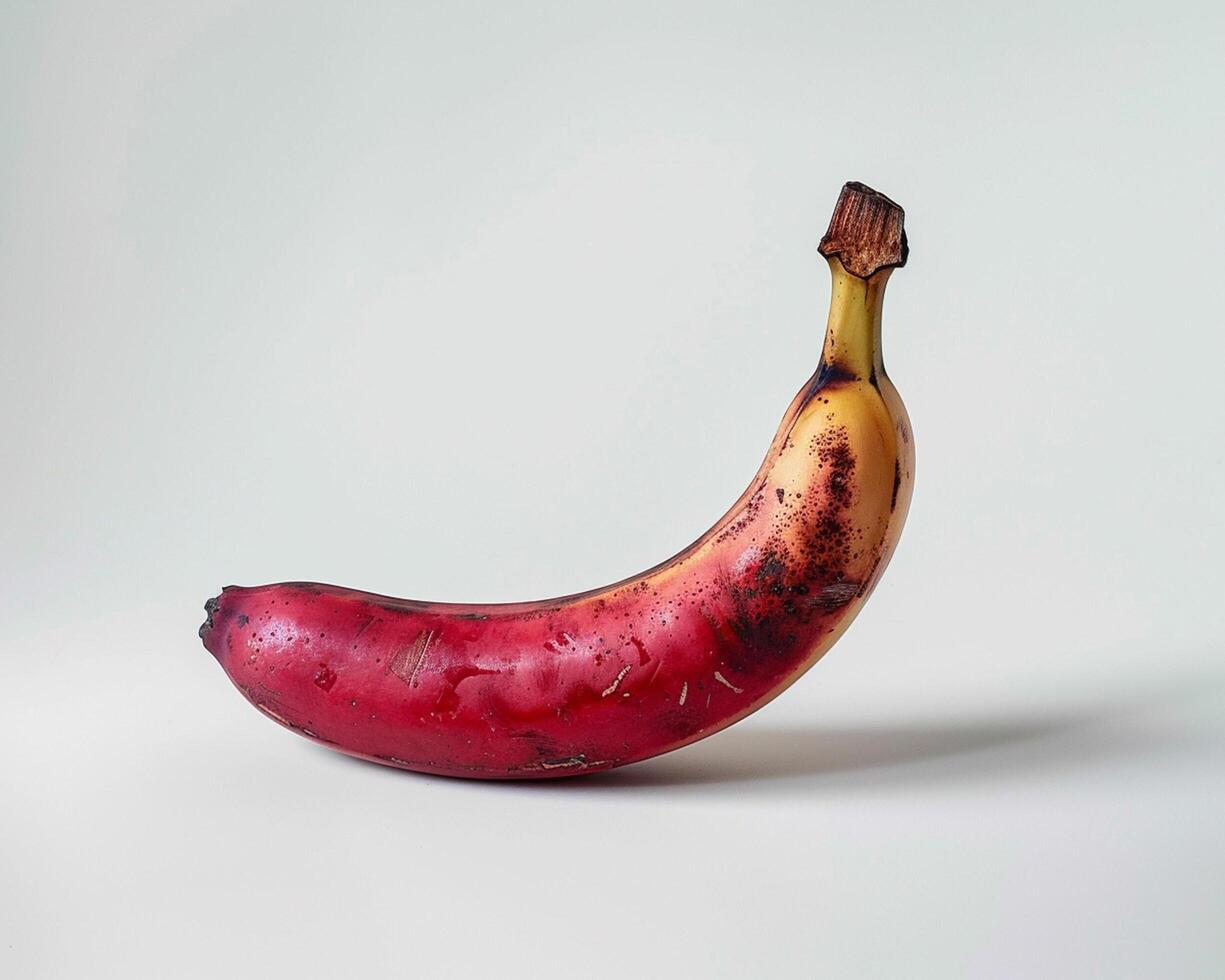 a banana that is on a white surface photo