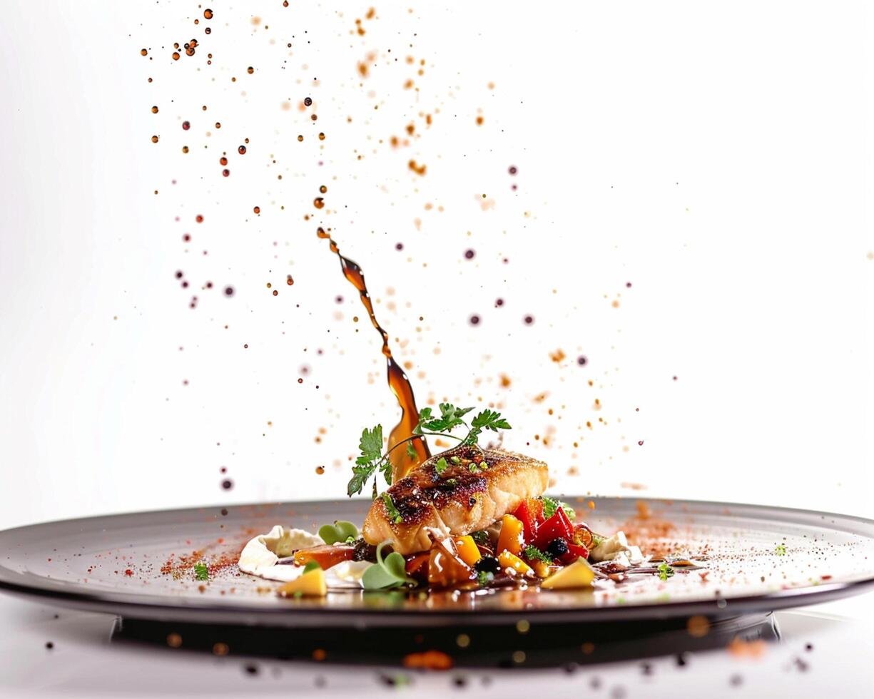 a plate with food on it photo