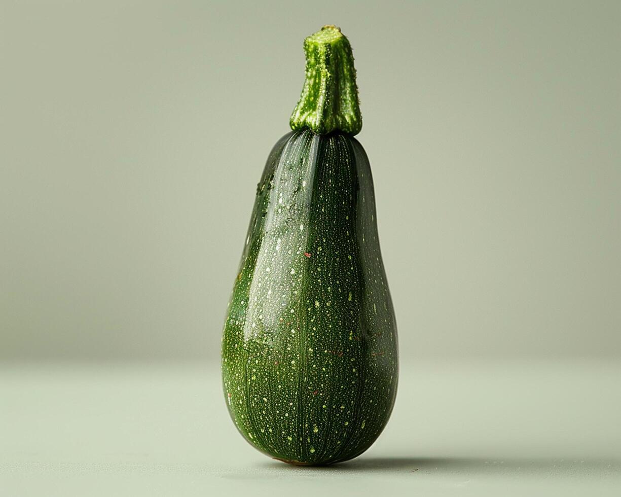 a single zucchini on a table photo