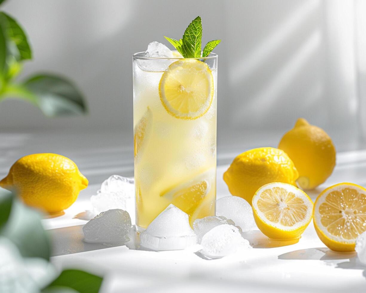 a glass of lemonade photo