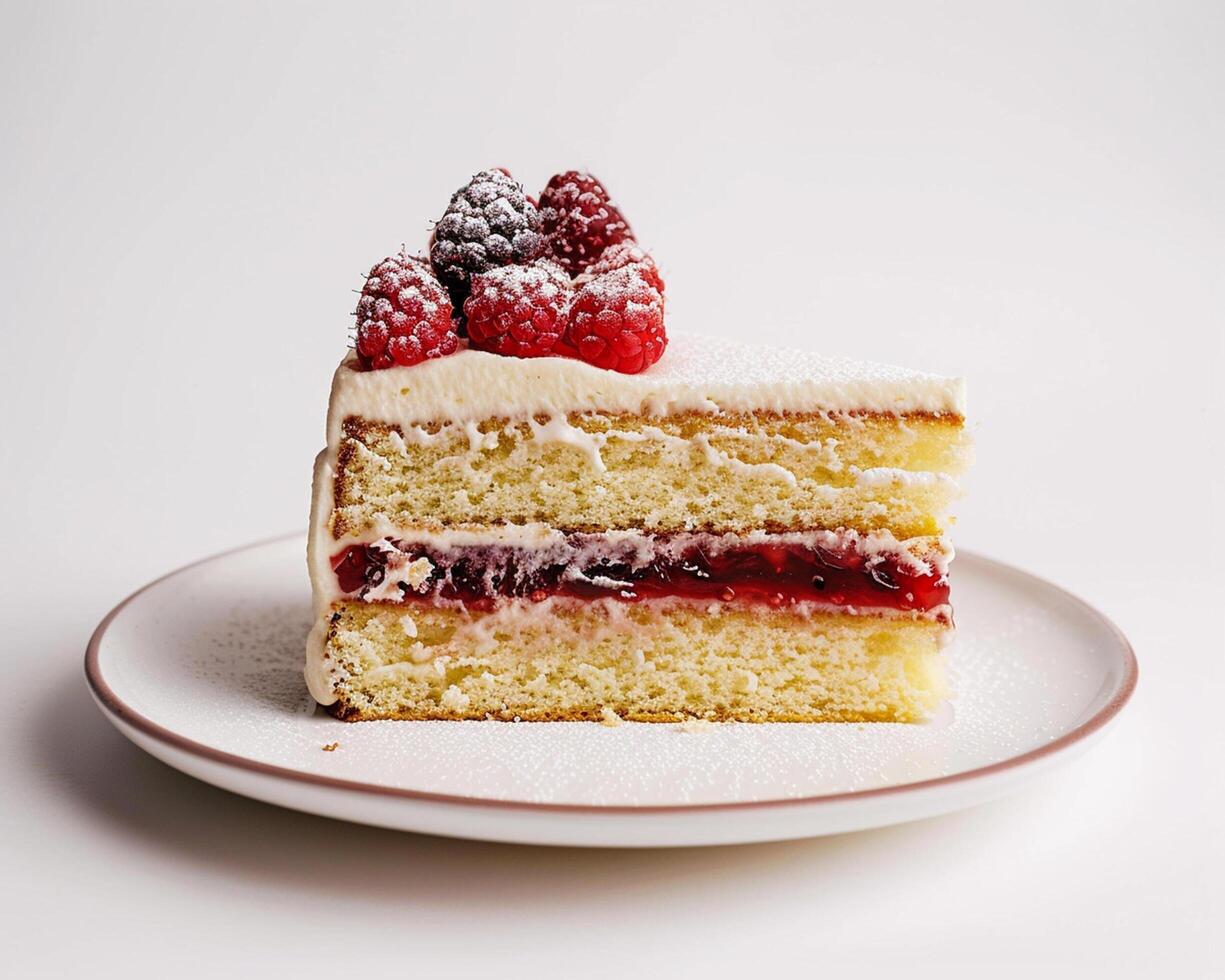 a piece of cake on a plate photo