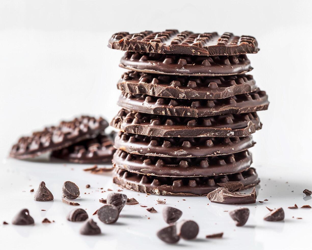 chocolate wafers stacked on top of each other photo