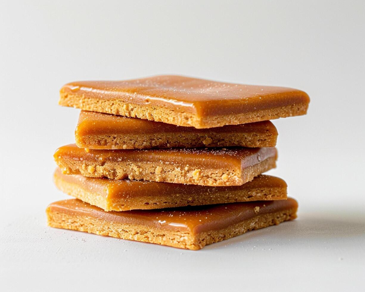 a stack of caramel bars photo