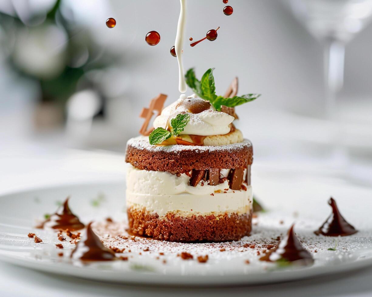a dessert on a plate photo