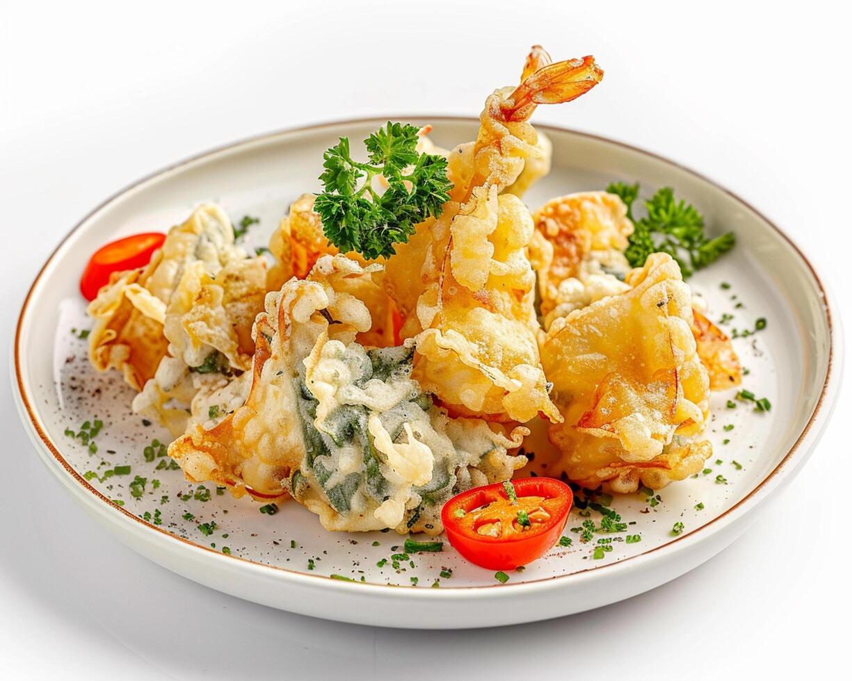 a plate of food with some vegetables and cheese photo