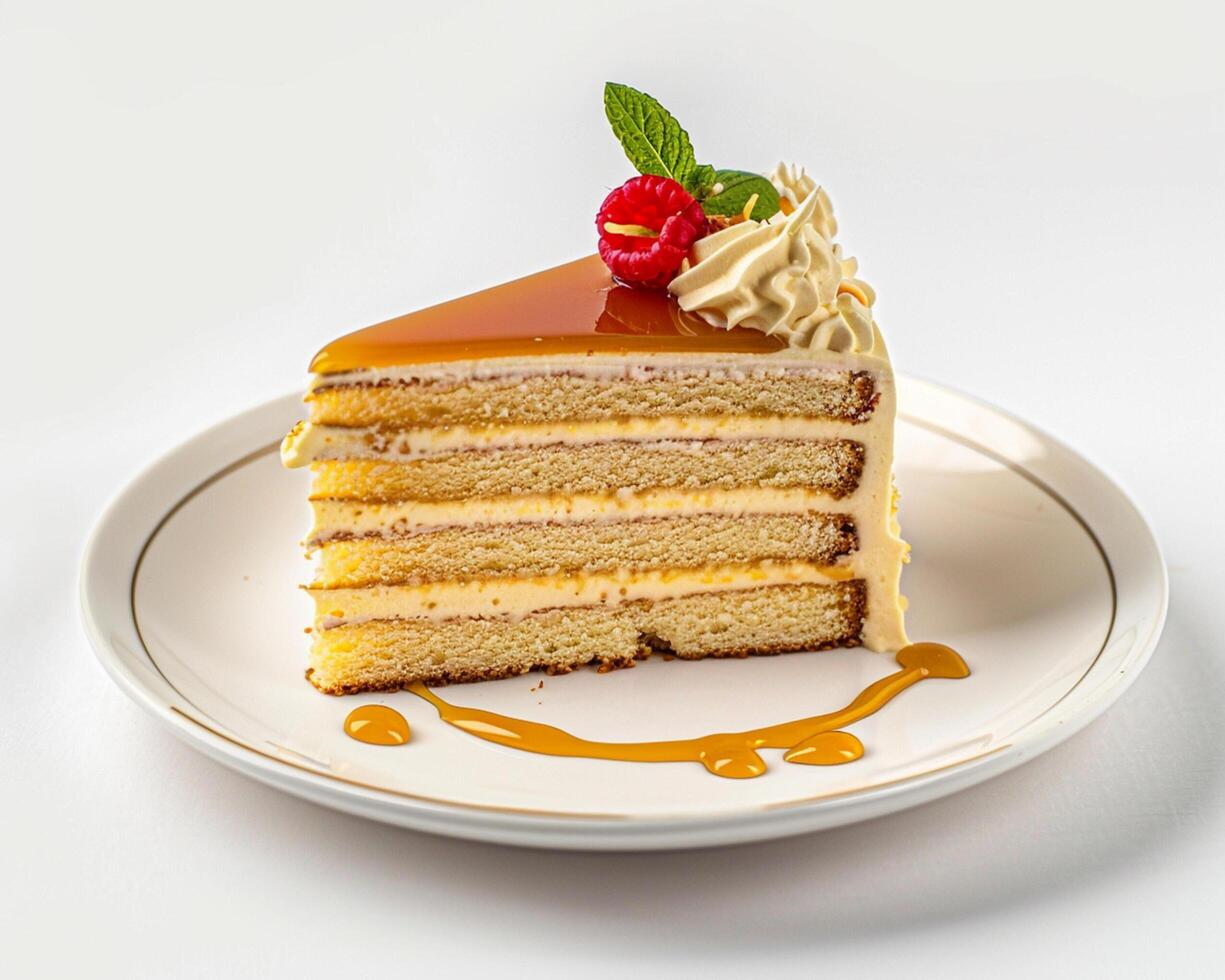 a piece of cake on a plate photo