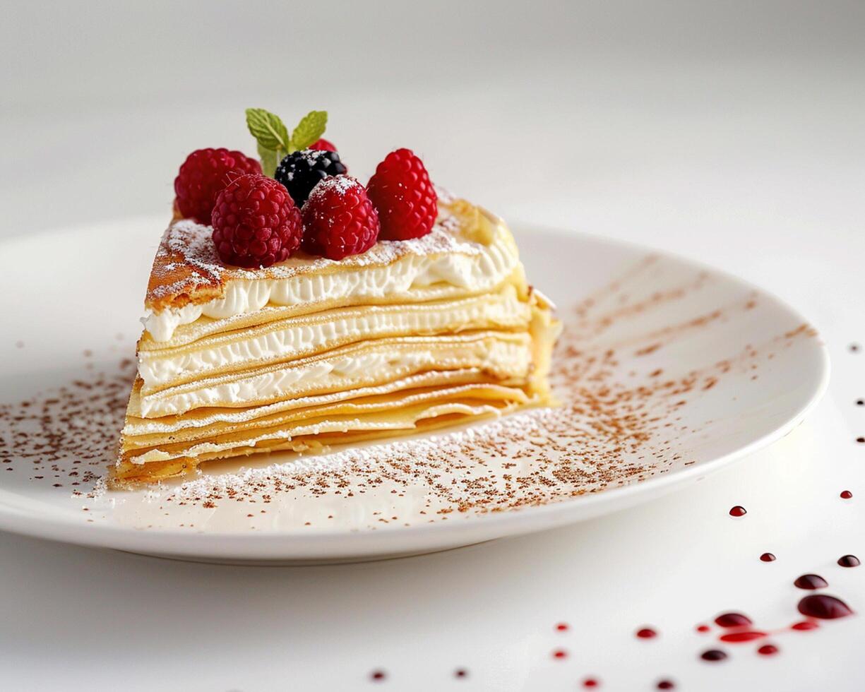 a piece of cake on a plate photo