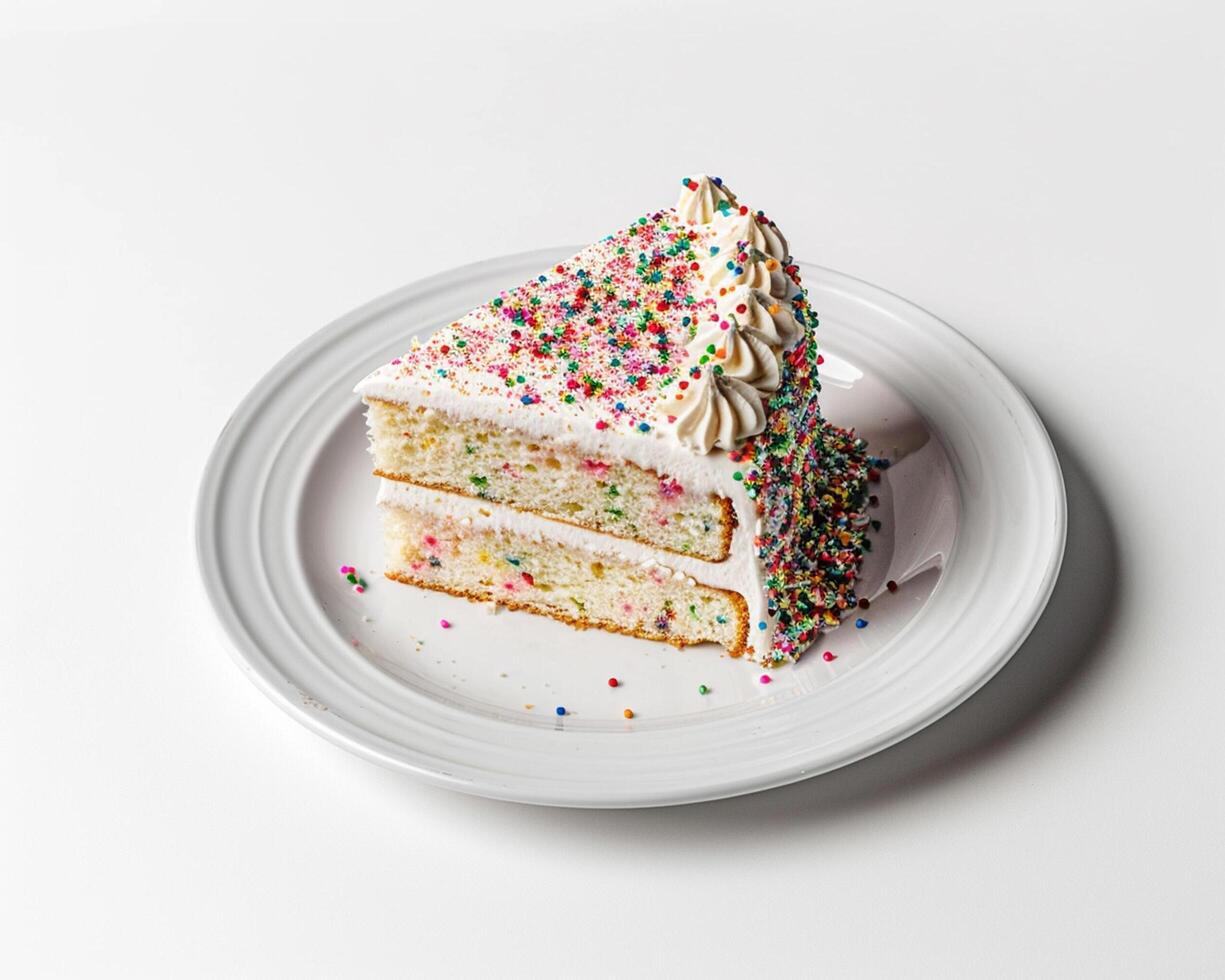 a piece of cake on a plate photo