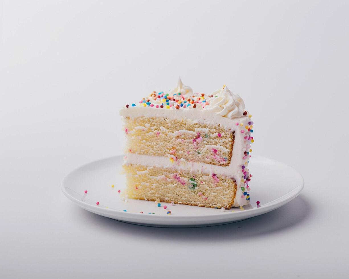 a piece of cake on a plate photo