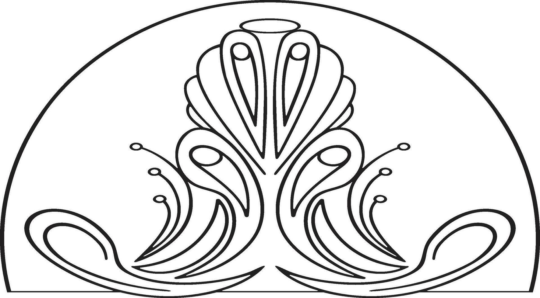 Arabesco florals design, florals black and white design illustration. vector