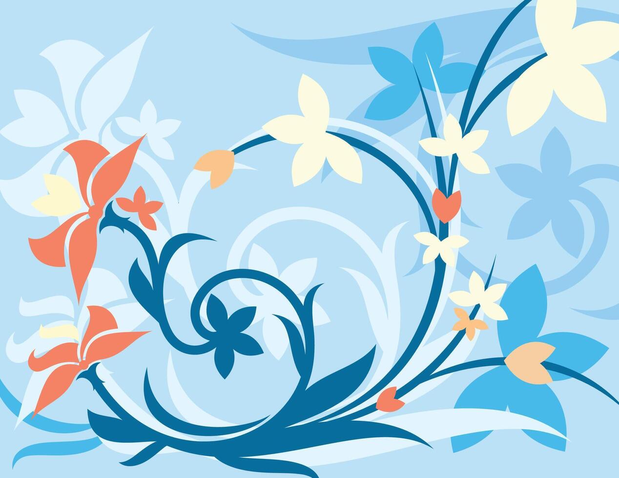 Arabesco florals design, florals black and white design illustration. vector