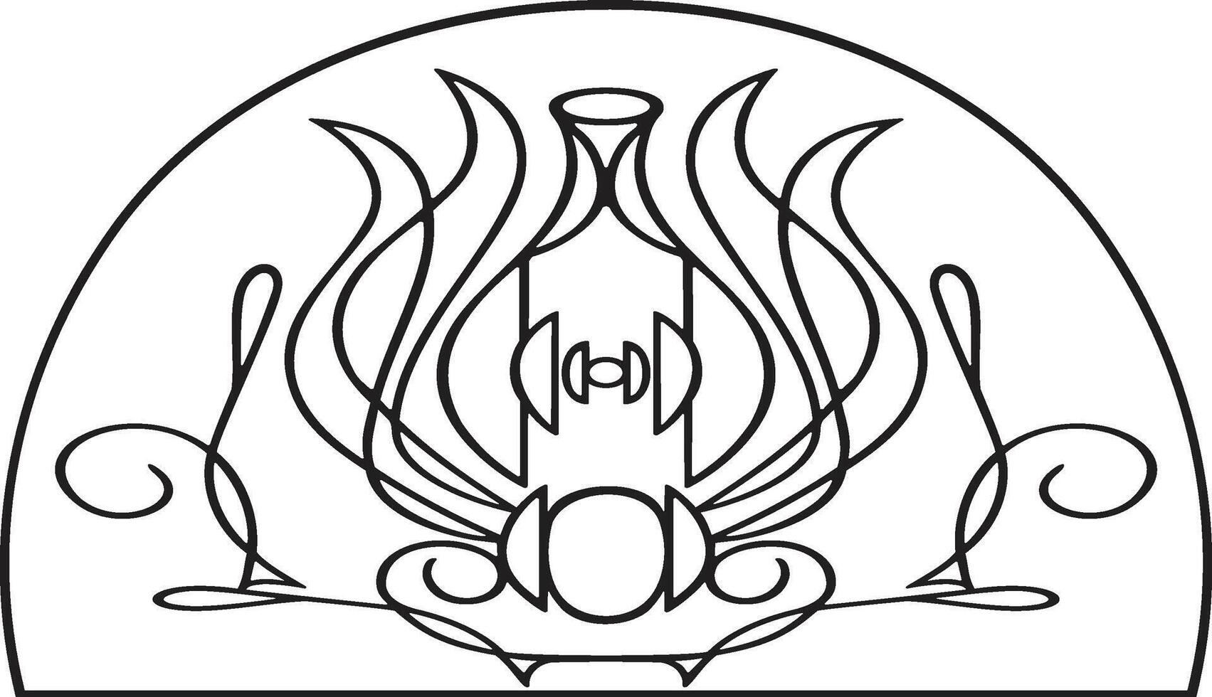 Arabesco florals design, florals black and white design illustration. vector