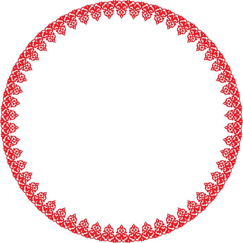 Monochrome Kazakh National Round Pattern, Frame vector