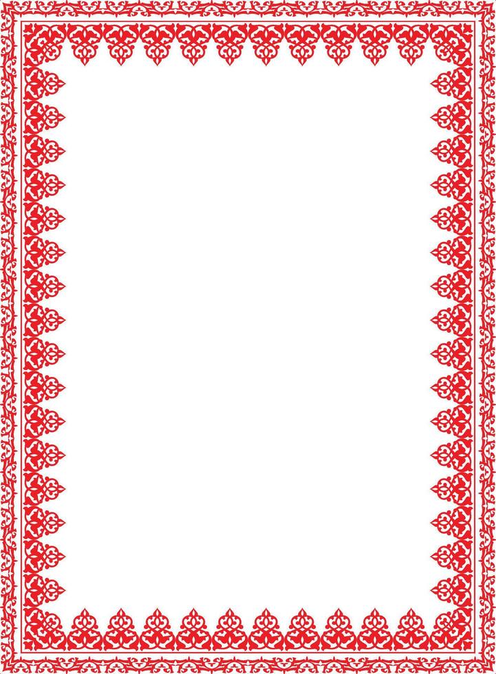 Red Rectangular Islamic Asian National Ornament vector