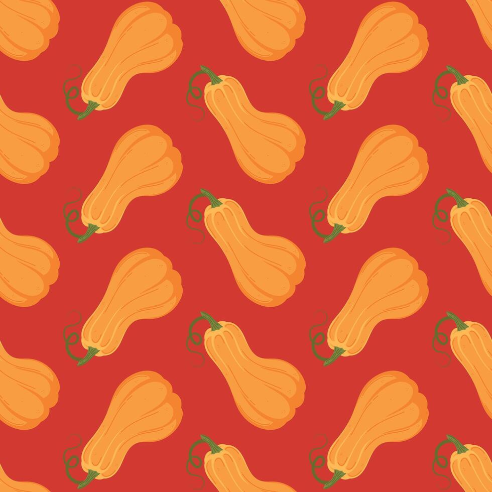 Autumn pumpkin seamless pattern, autumn elements vector