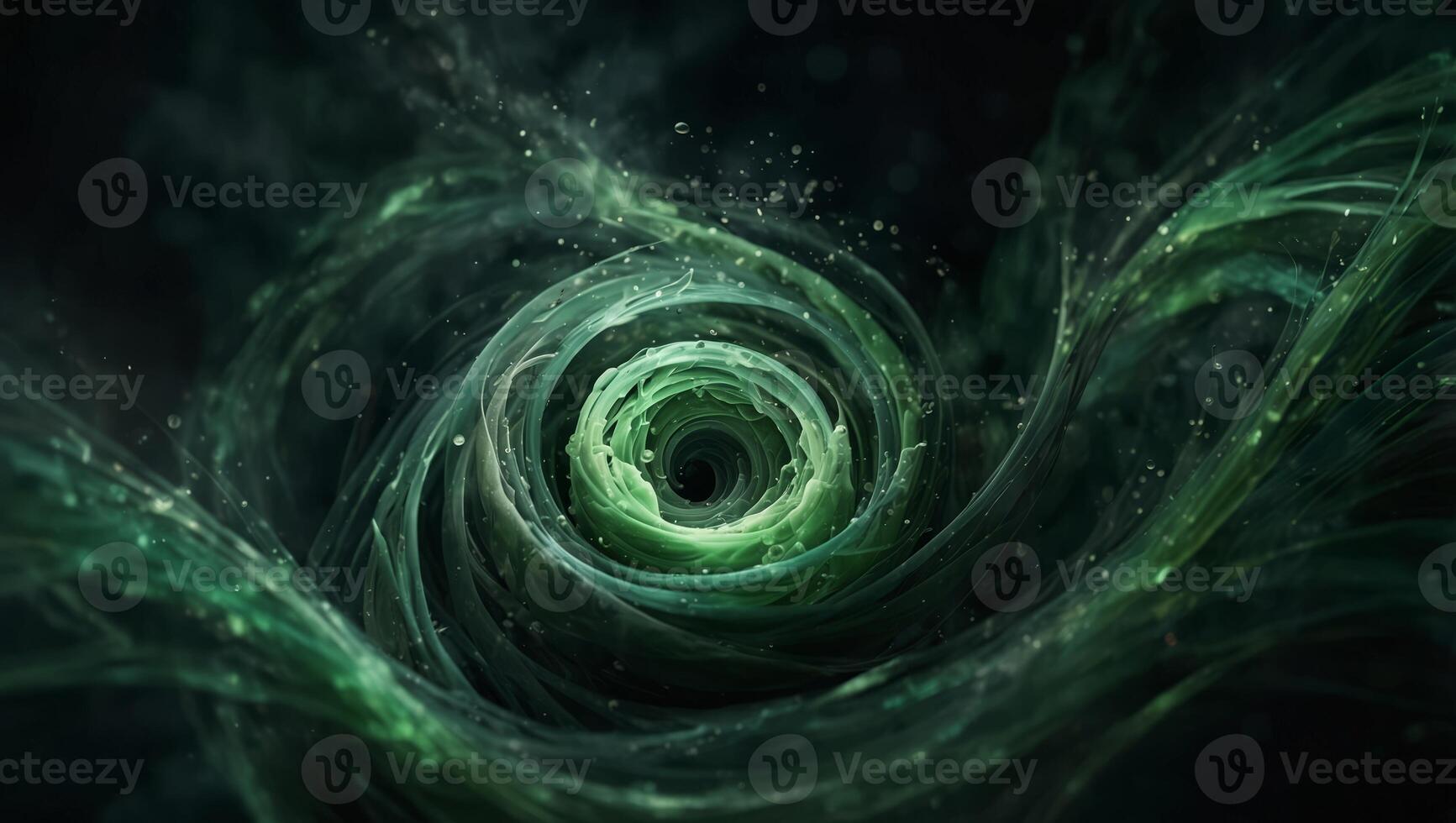 Abstract green smoky swirl dynamic background. photo