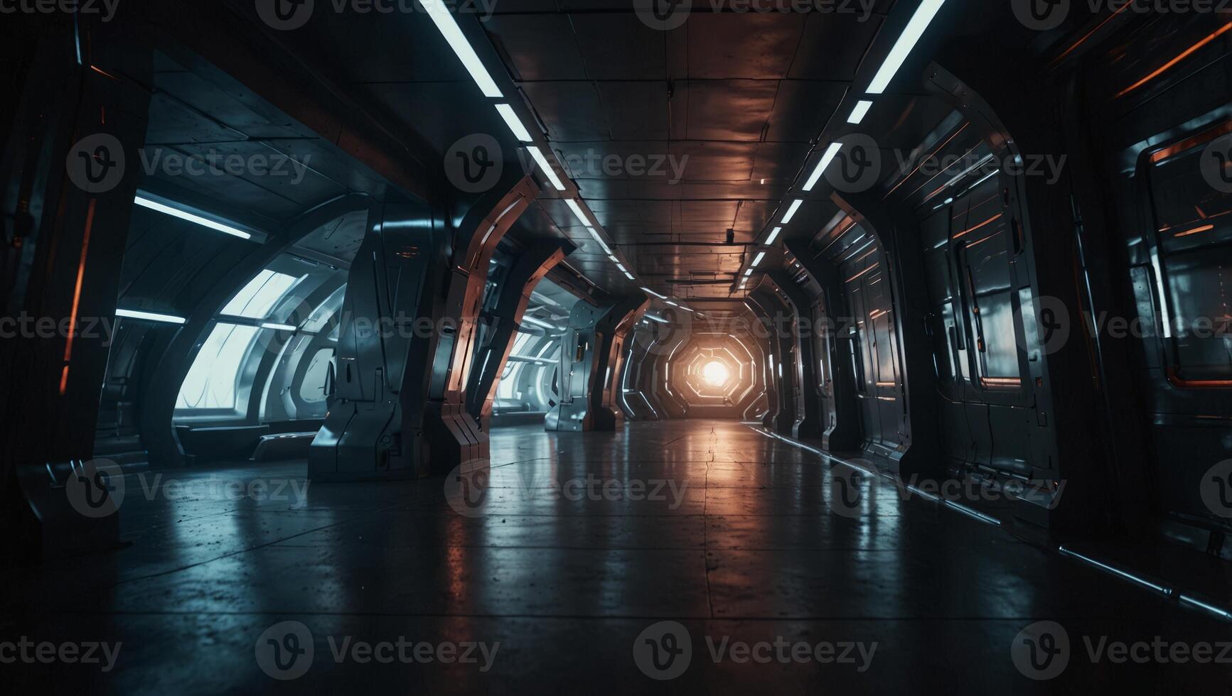 A dark tunnel with a light at the end photo