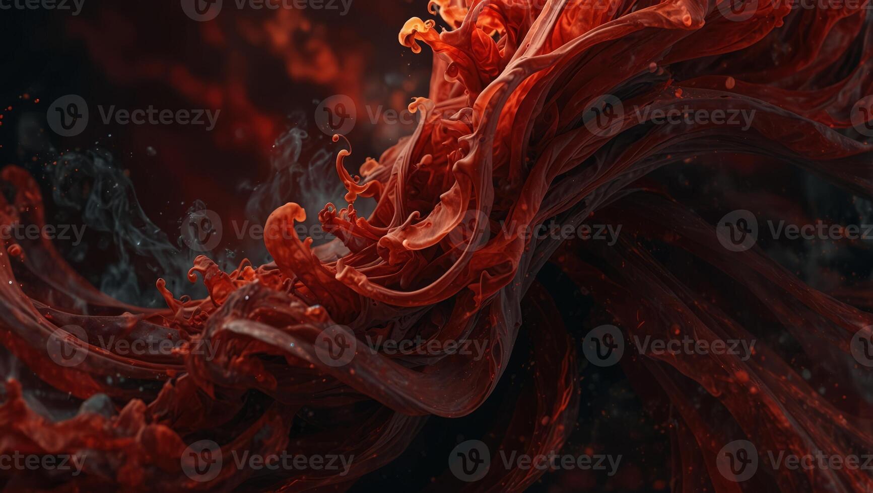 A red liquid flowing over a black background photo