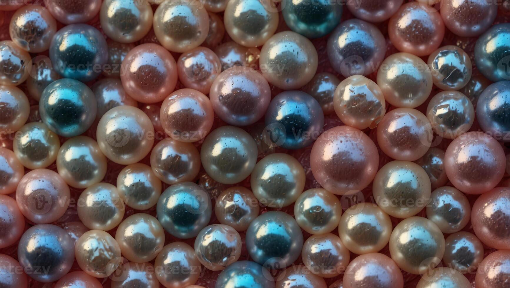 A close up of many different colored pearls photo
