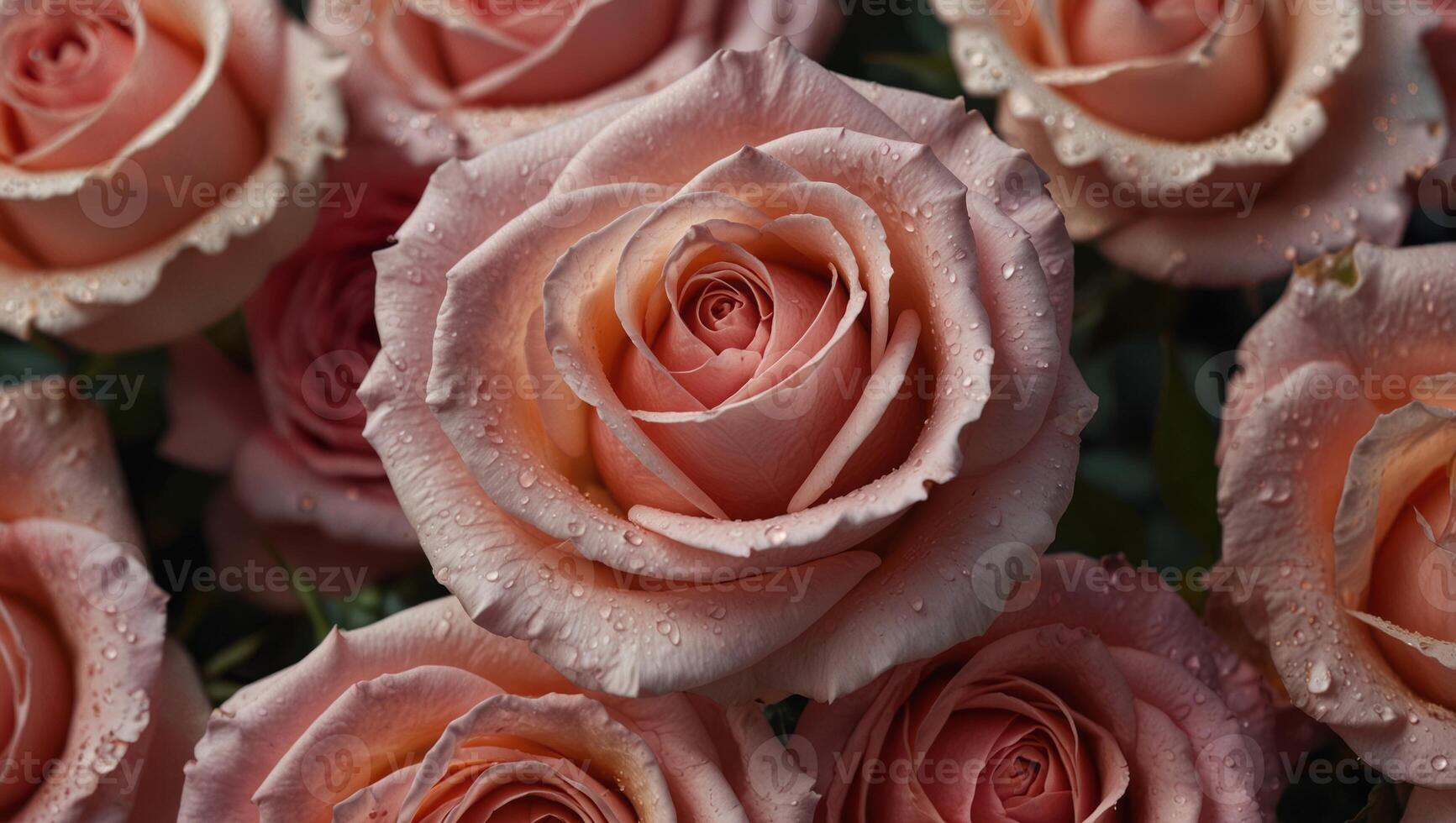 Beautiful pink rose flowers backgrounds, texture, petals, great for romantic Valentine's day banner, wedding, anniversary backdrops, with copy space. photo