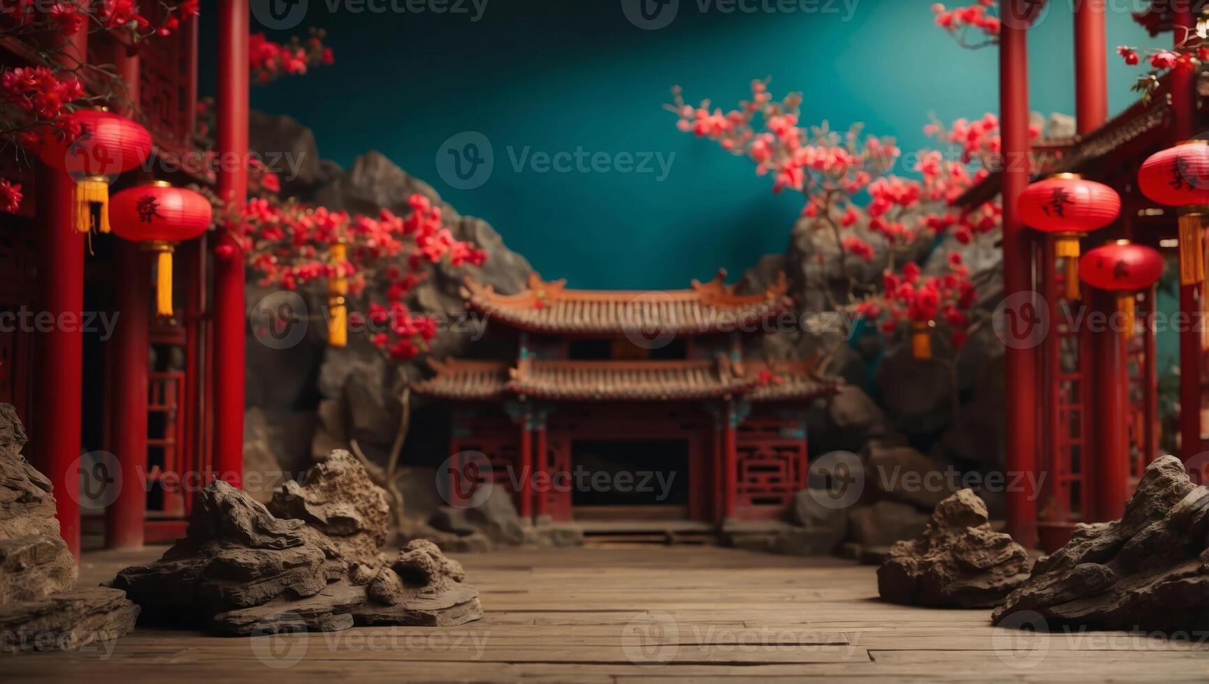 Chinese traditional and asian elements background template on paper color Background. photo