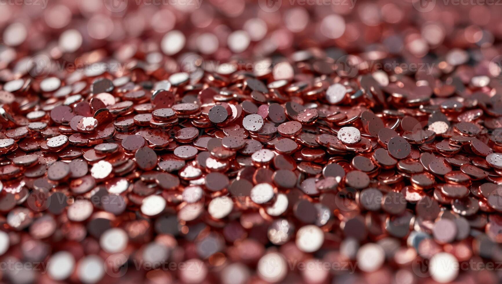 Close up of piles of pink shiny sequins, trendy and stylish modern sparkled pink backgrounds. photo