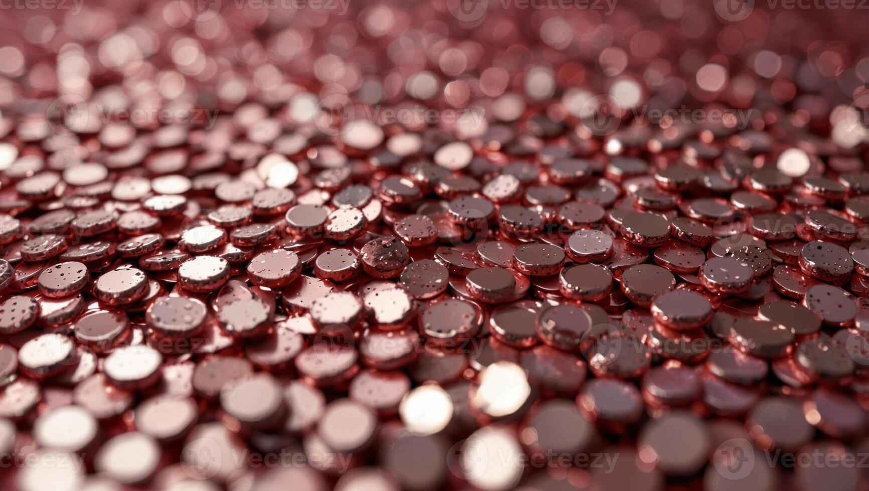 Close up of piles of pink shiny sequins, trendy and stylish modern sparkled pink backgrounds. photo