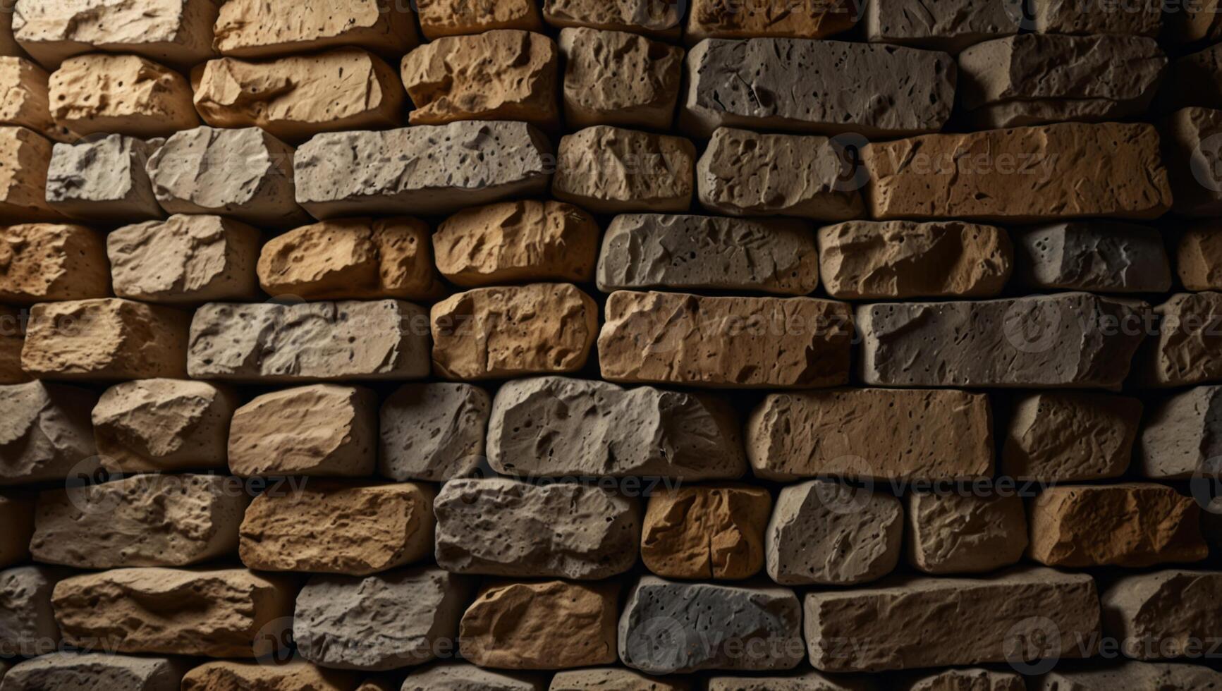 Empty wild stone cladding wall background, rustic interior design. photo