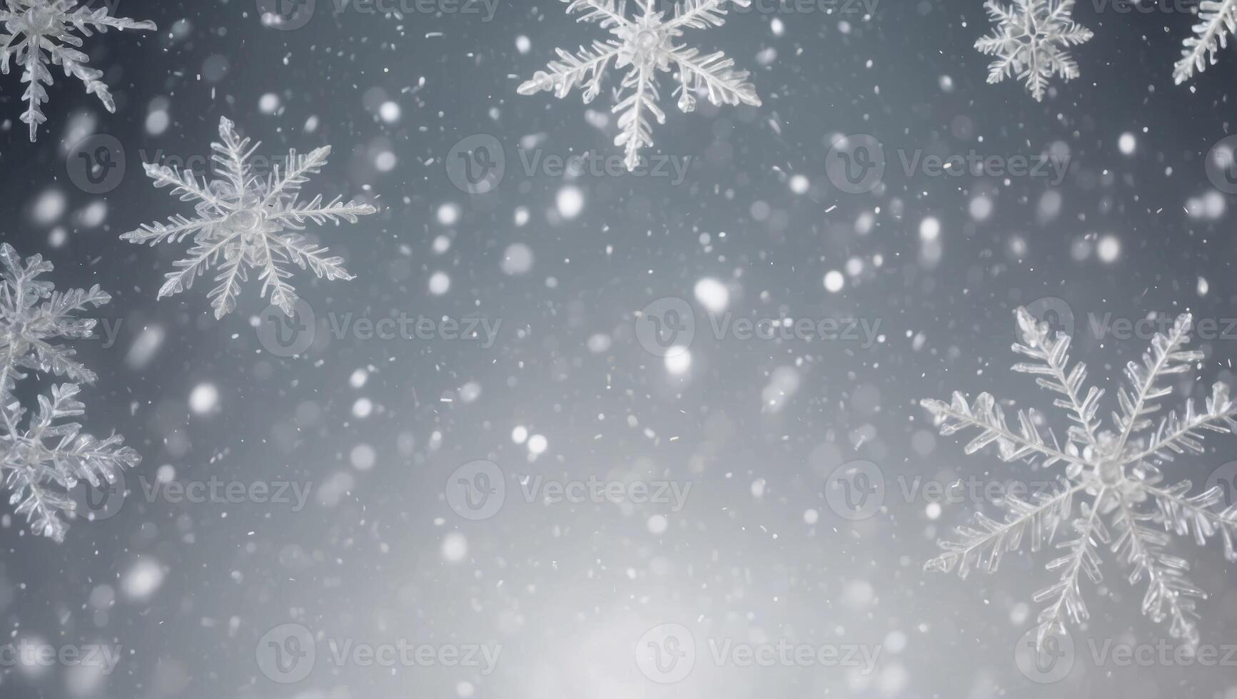 lovely white chtistmas party poster template with snowflakes. photo