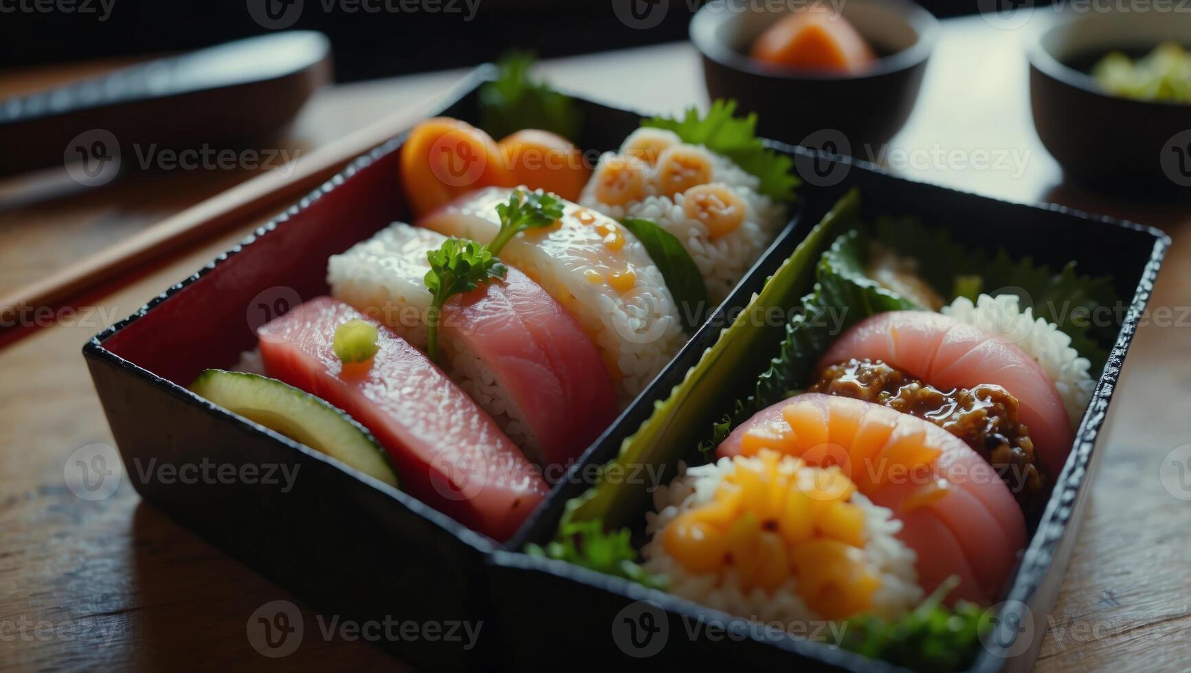 shoukadou style japanese traditional bento. photo