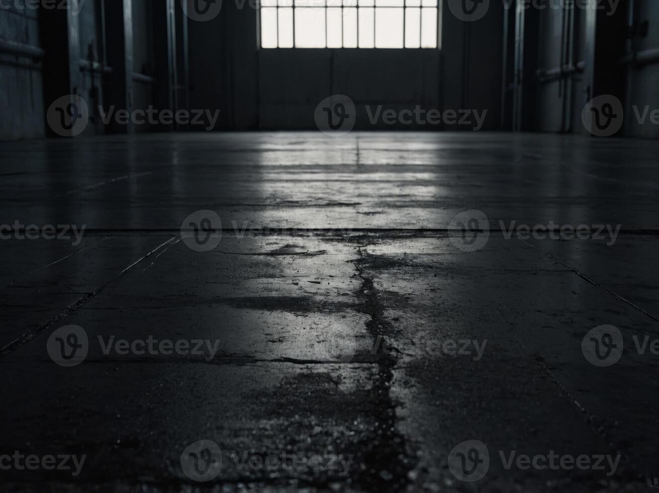 A dark concrete floor exudes a sense of industrial chic, with its raw texture and understated beauty anchoring the room's ambiance. photo