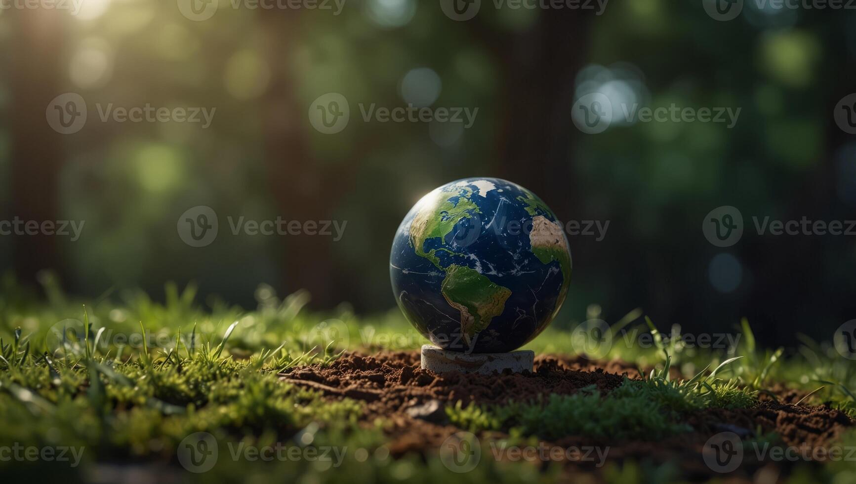 A minimalistic Earth Day background and eco friendly design. photo
