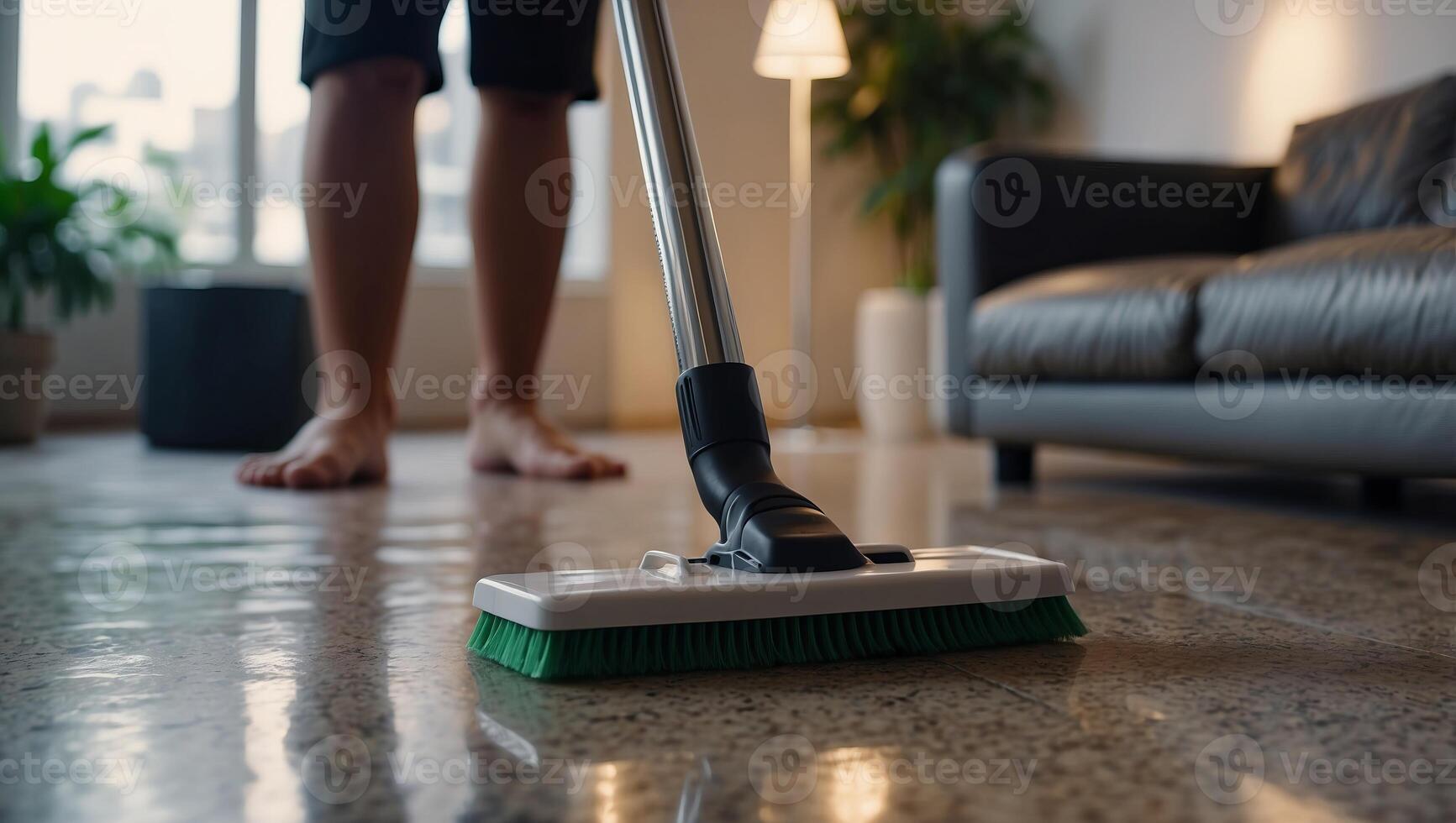 Concept of cleaning service during the New Year holidays. photo