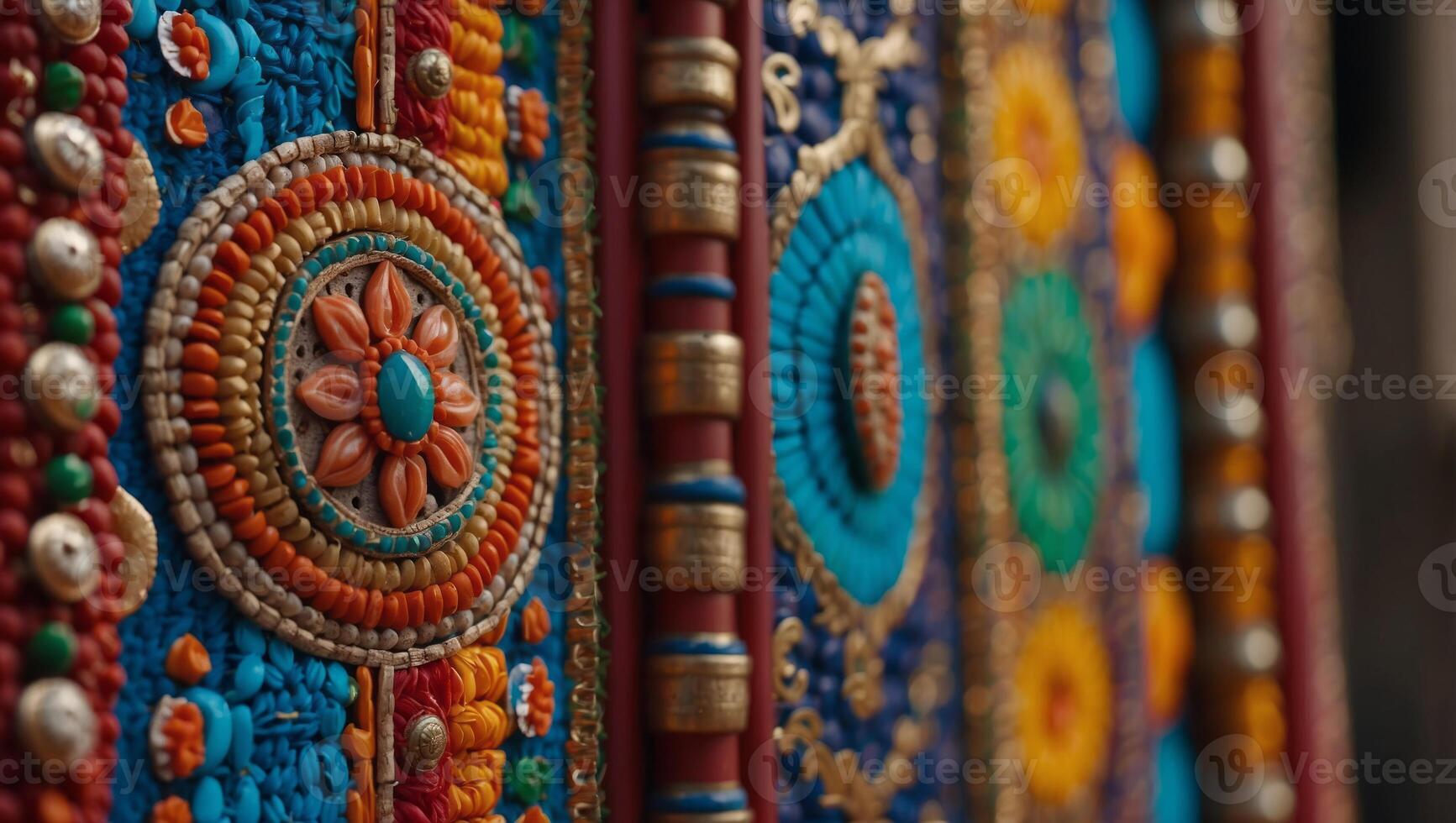 Colorful decorative element with a traditional ethnic motif. photo