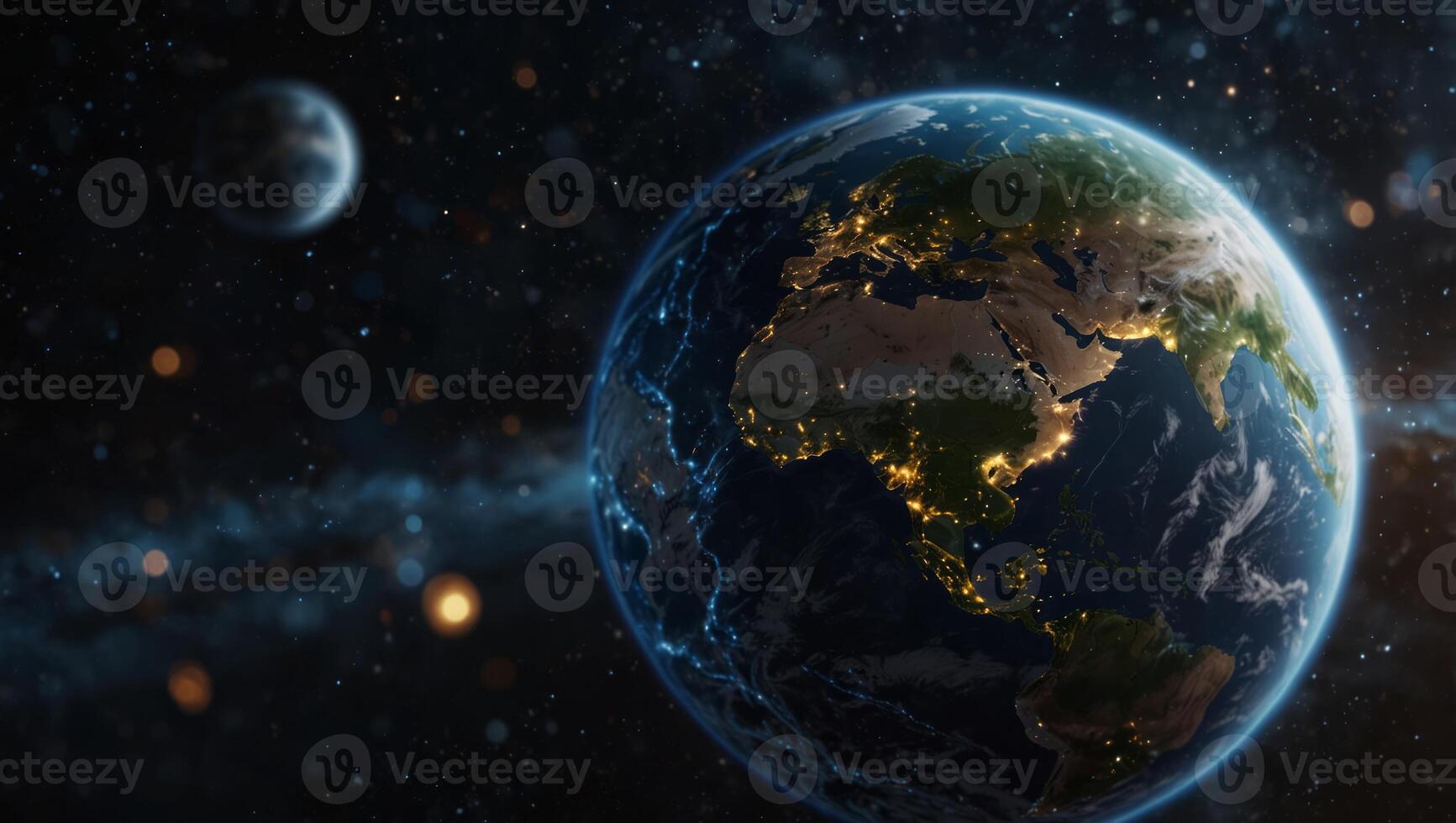 Global network for the exchange of data on the planet Earth Elements of this image furnished by NASA. photo