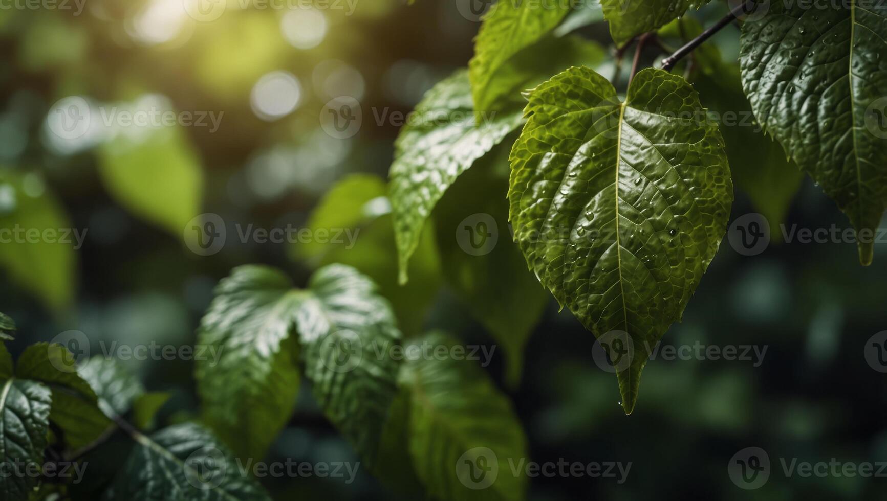Green leaves eco-friendly background with place for text, concept of ecology and healthy environment. photo