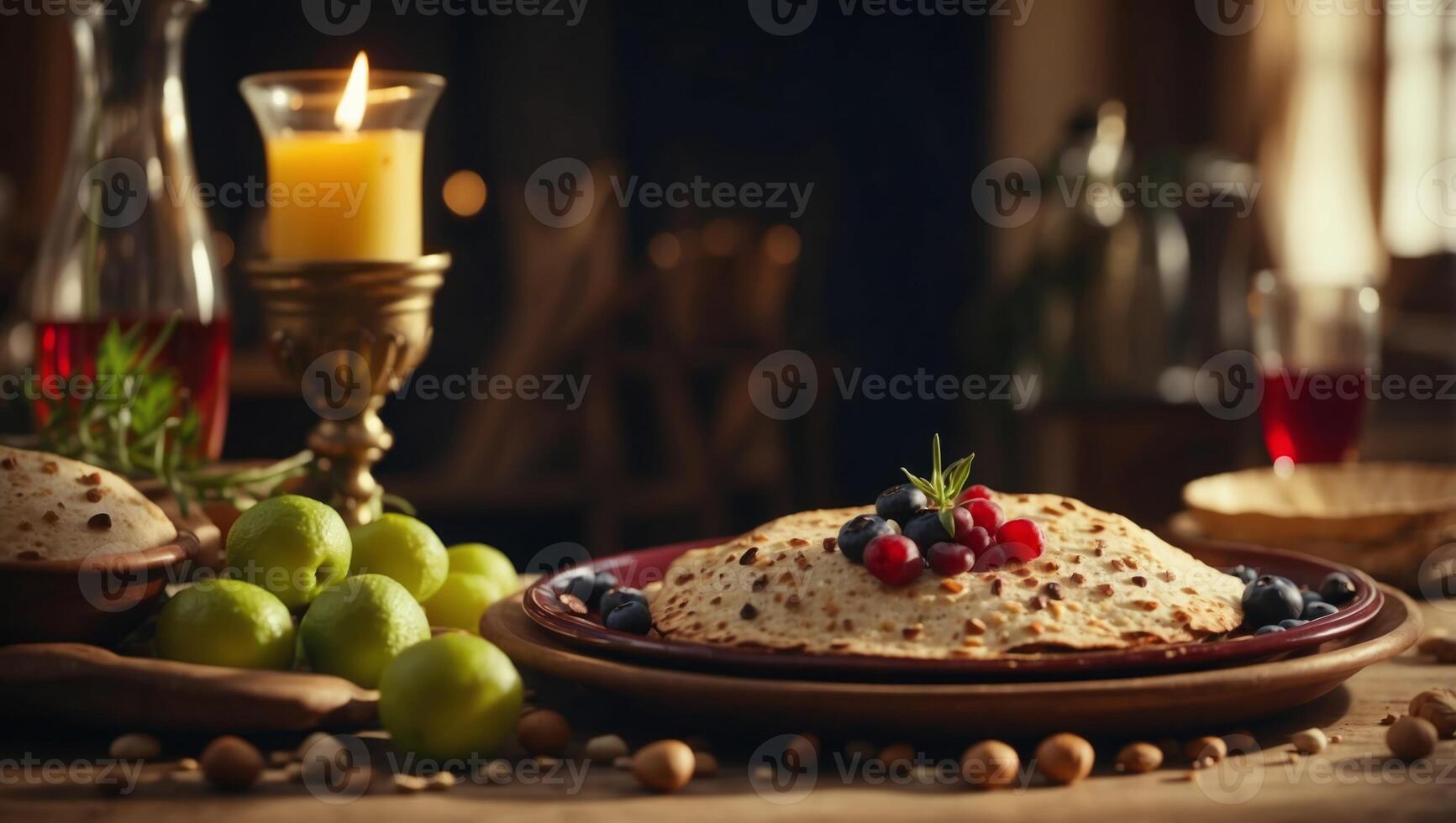 Pesah, jewish Passover holiday background. photo