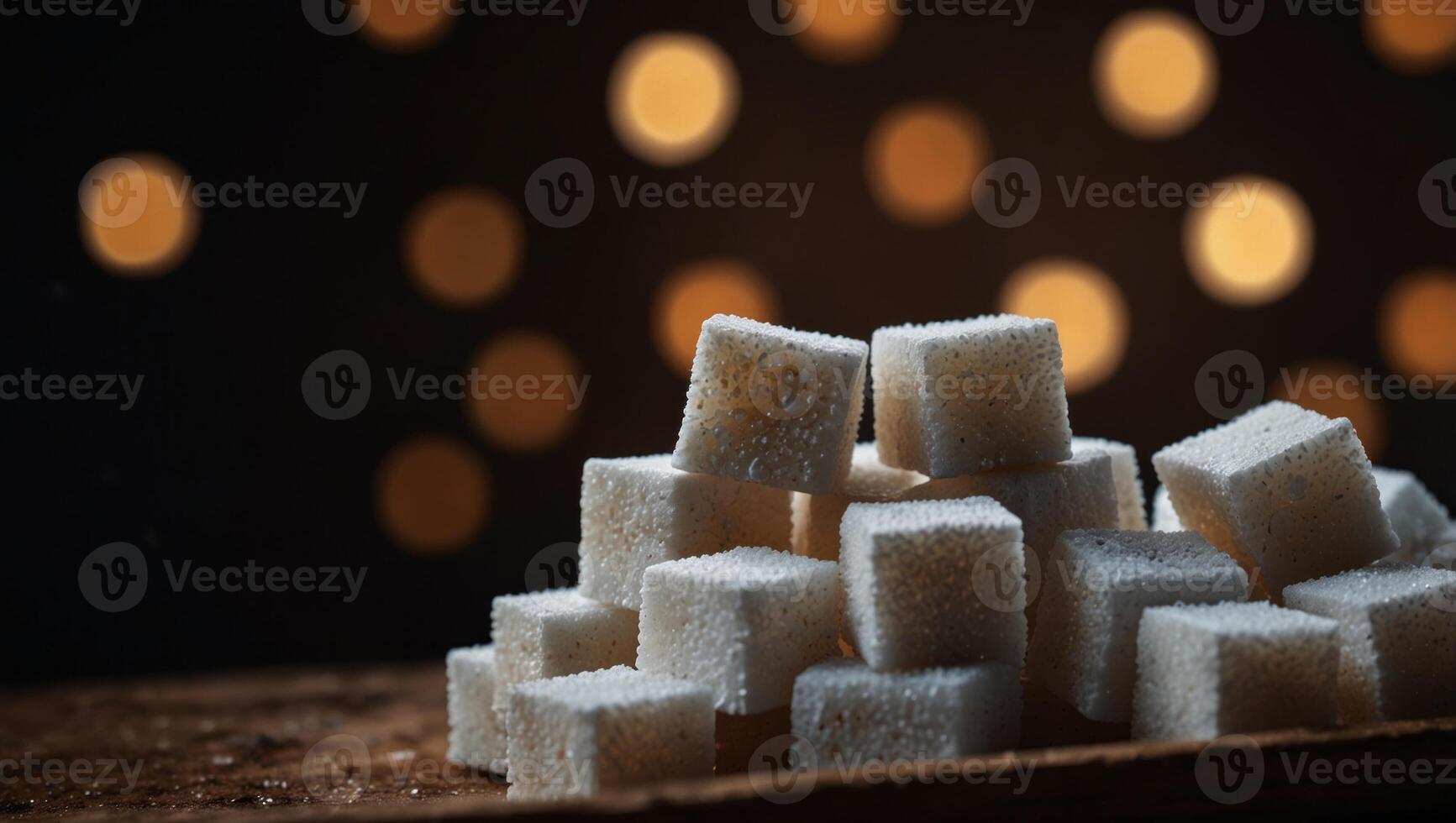 Sugar cubes backgrounds, dark sugar texture. photo