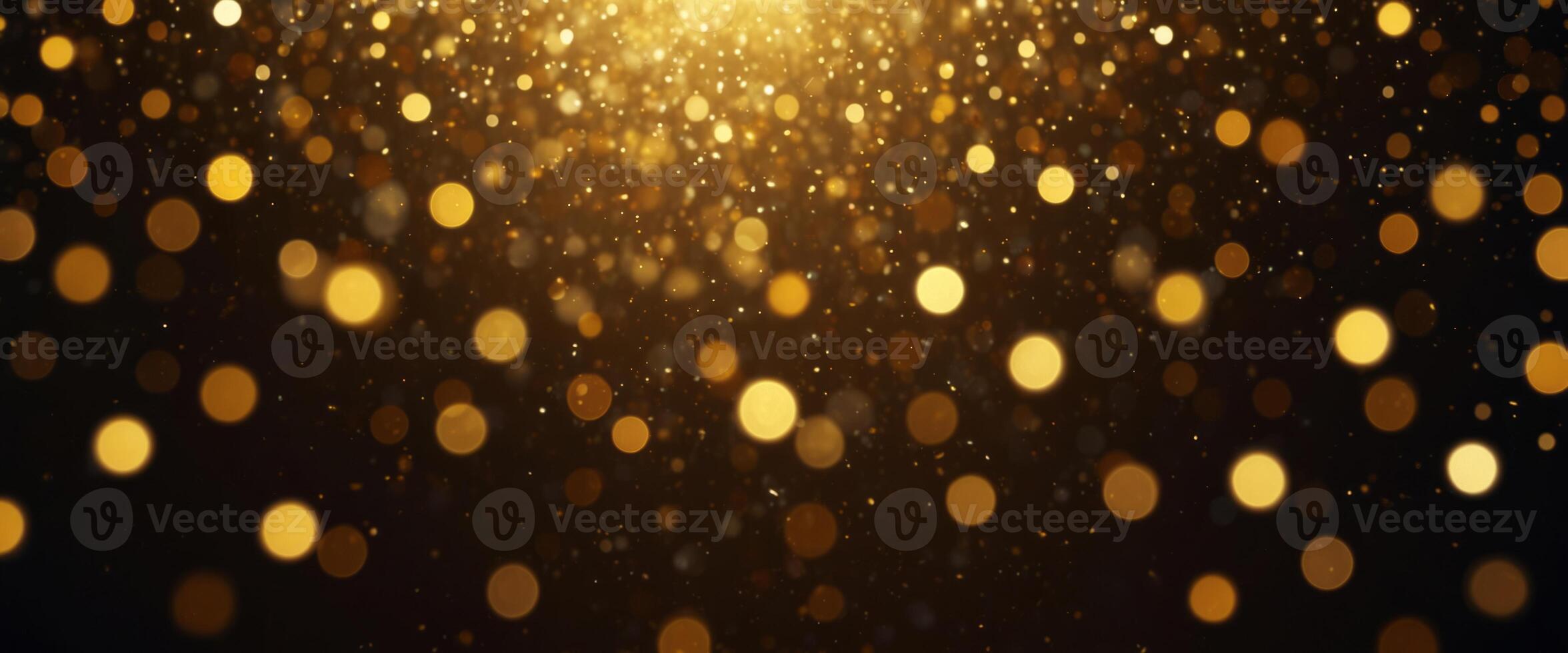 abstract golden glitter background with glowing lights. photo