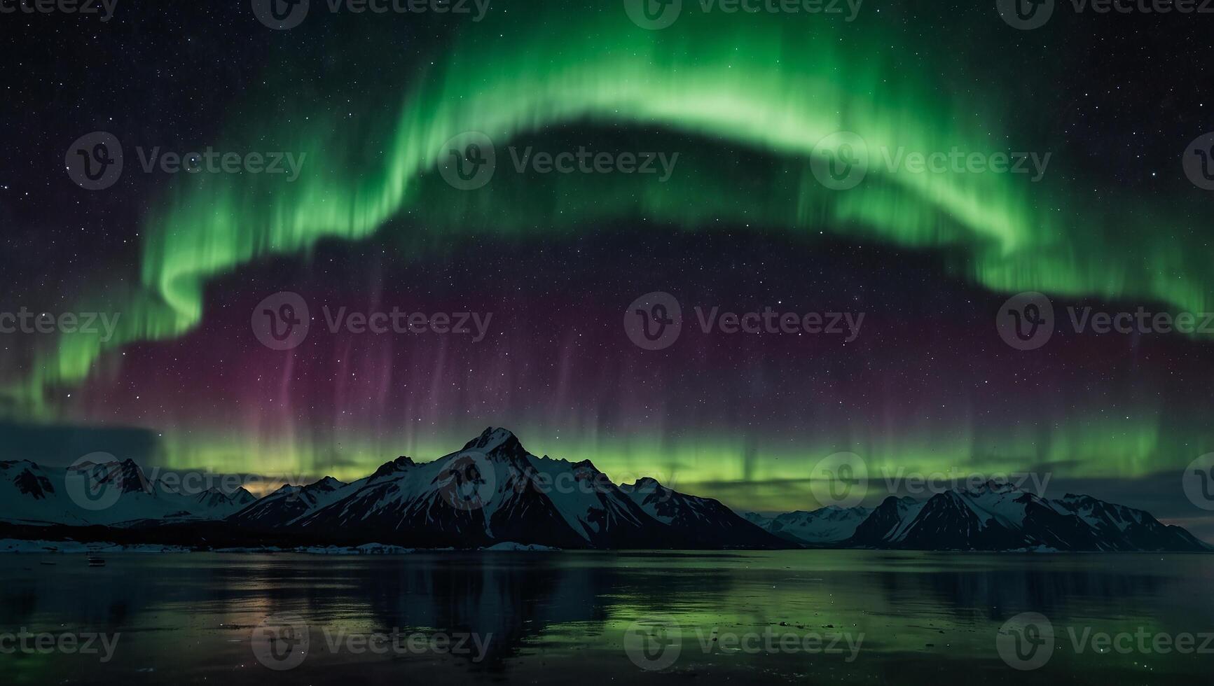 abstract arctic auroras illuminate the night sky, creating a stunning display of natural beauty. photo