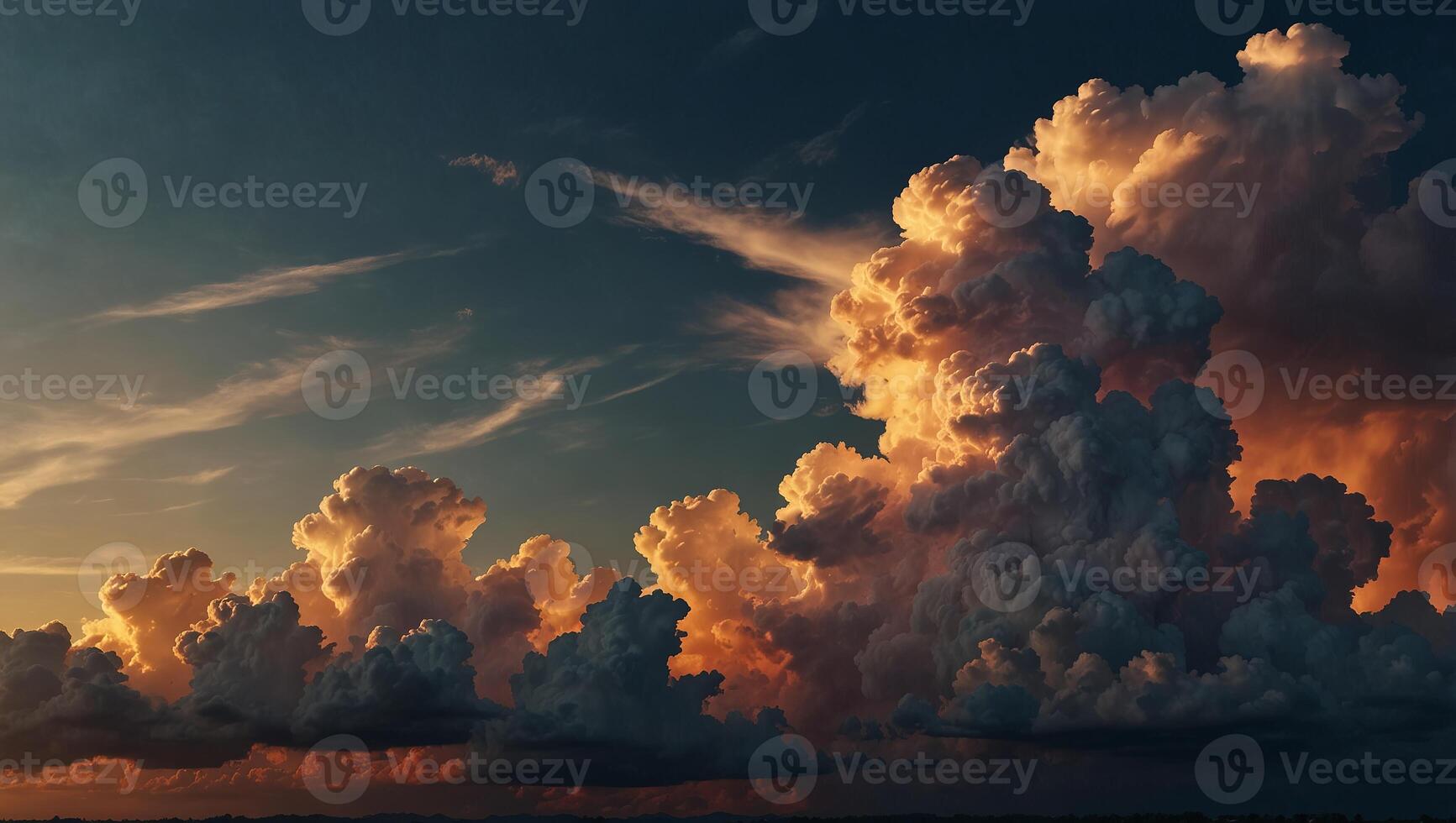 beautiful colored light and clouds copy space for text. photo