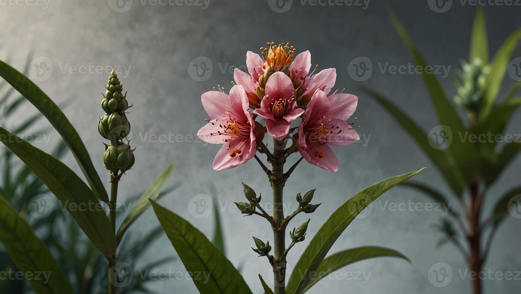 botanical illustration with plants chinese medicine and cosmetics. photo