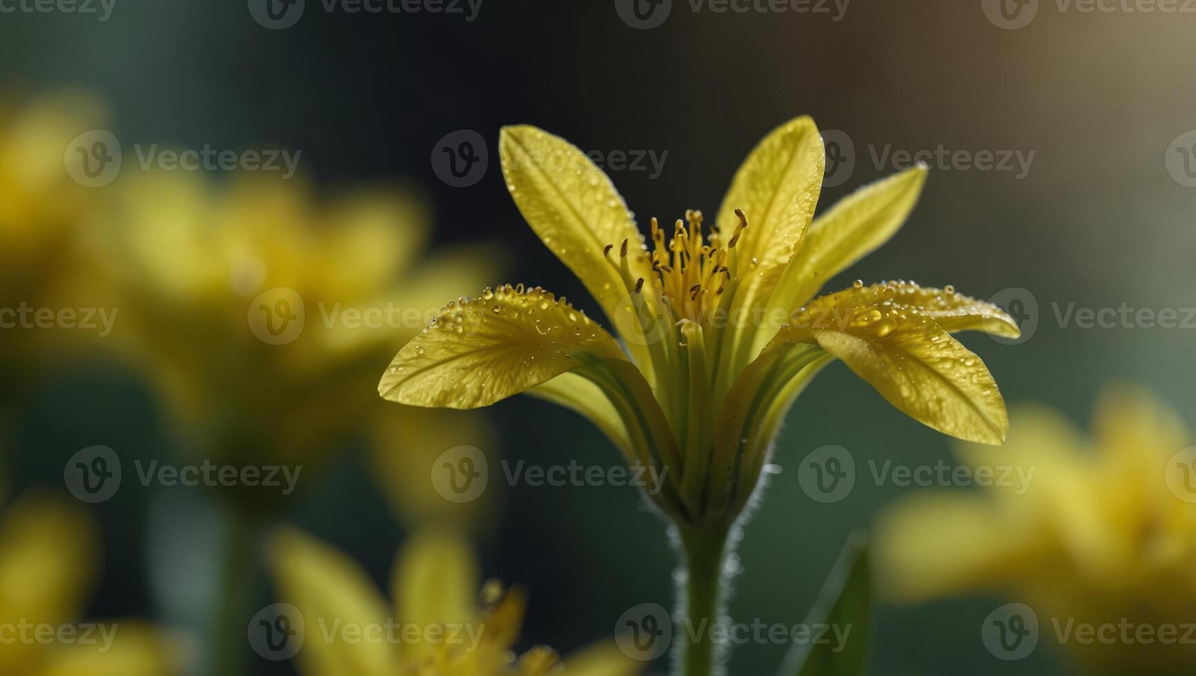 extreme close up of the inside of a yellow green flower. photo