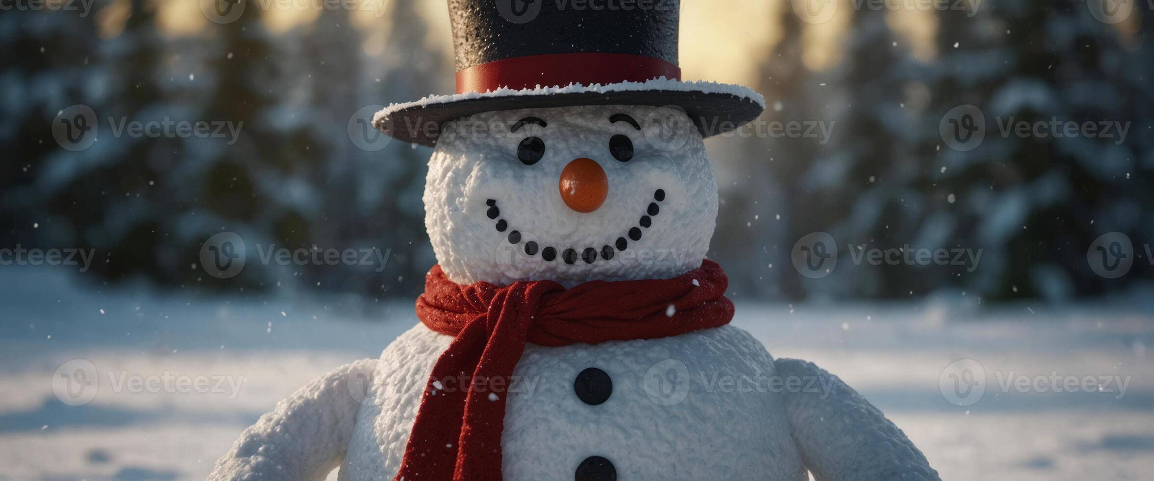 snowman in the tropic winter holiday concept. photo