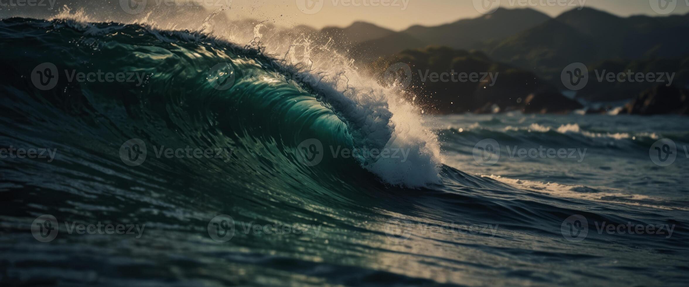 waves in the style of traditional Japanese art. photo