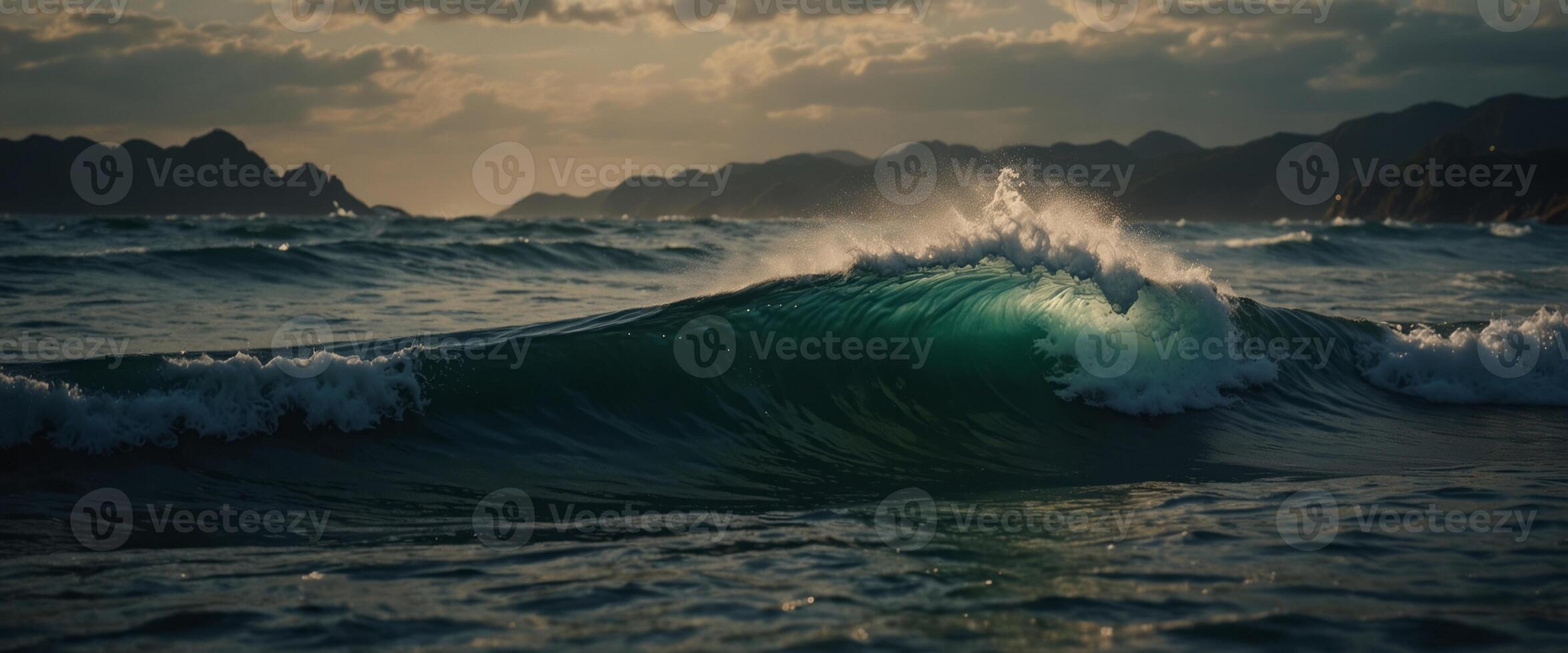 waves in the style of traditional Japanese art. photo