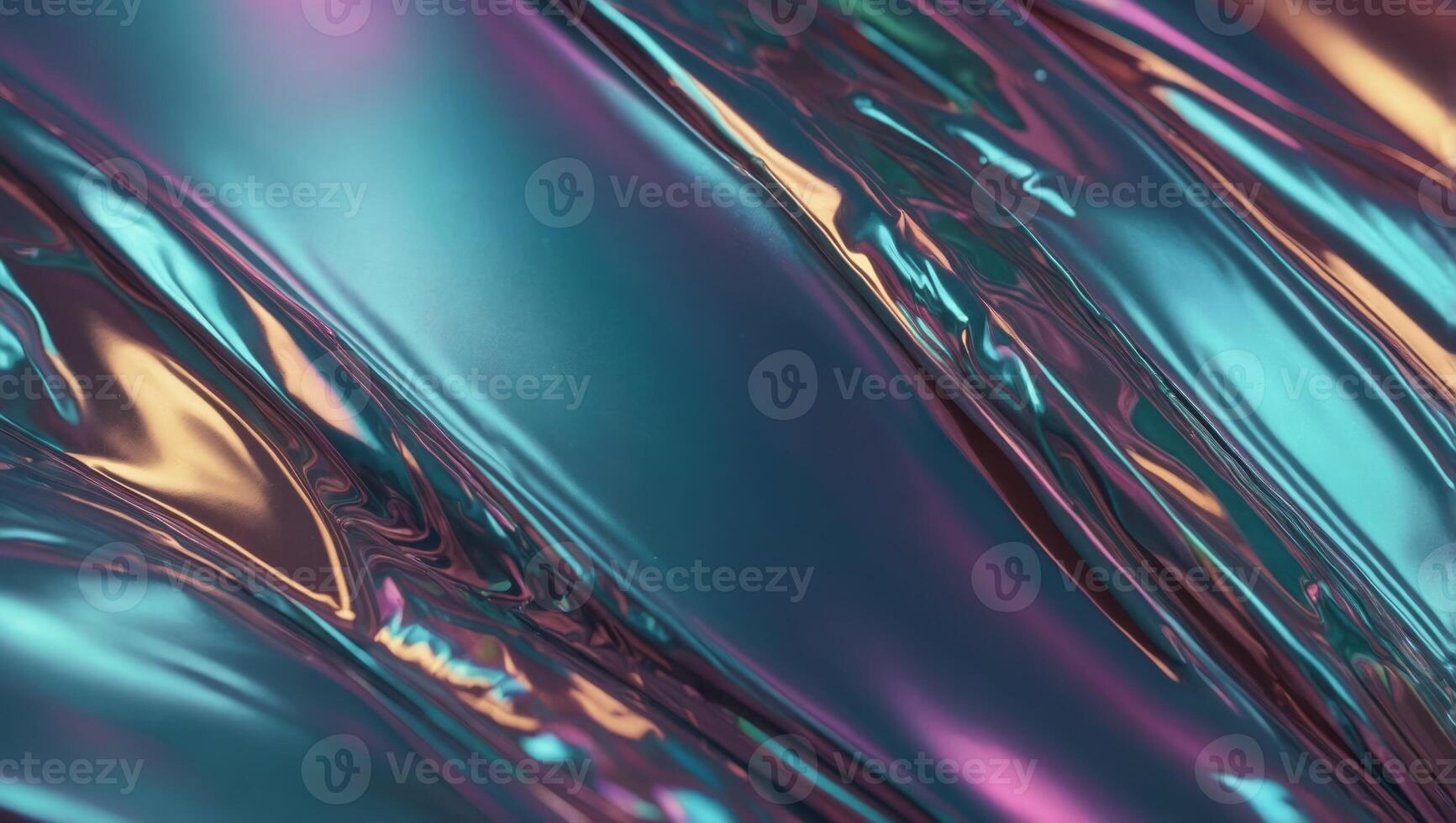 Abstract background with colourful iridescent holographic foil Trendy 2yk fashion banner, pastel silver metallic wallpaper. photo
