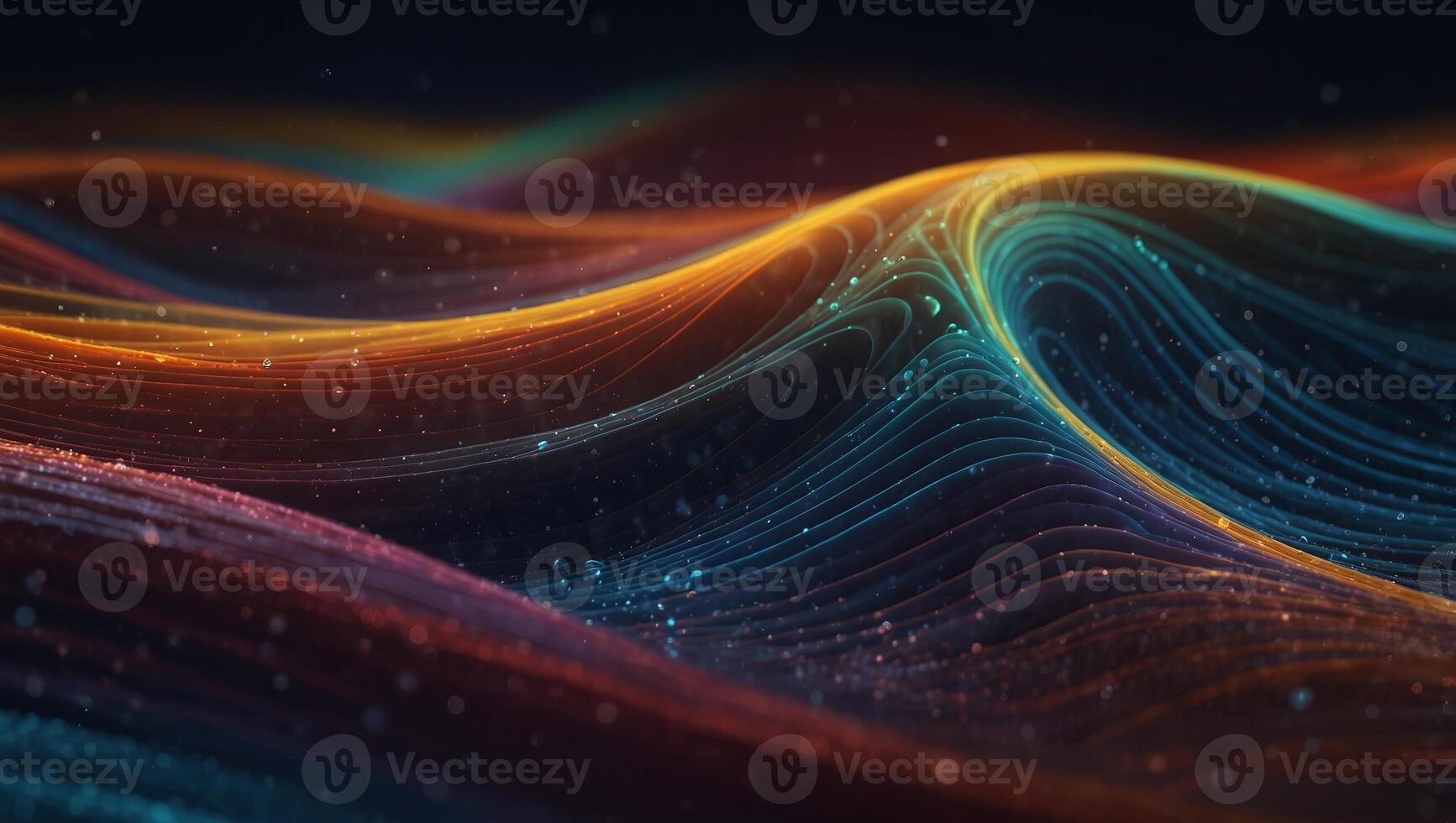 Abstract flowing lines wave Digital future technology concept. photo