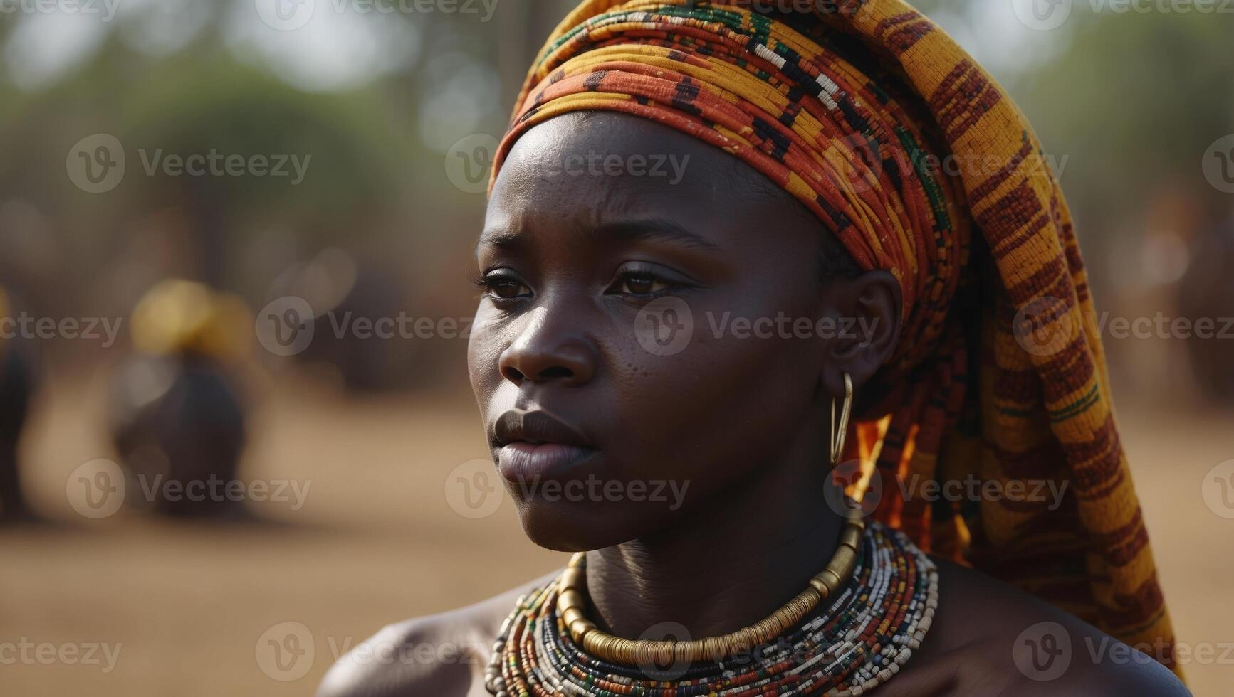 Africa Day banner of traditional african art. photo